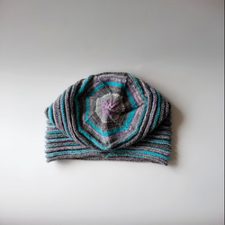 【訂做】棉毛頭巾式帽子（甜藍色） 第8張的照片
