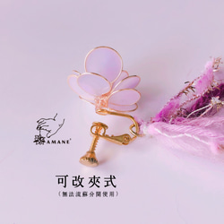 金魚花火 - 紅白 (透明光澤樹脂毛線流蘇耳環) 第4張的照片