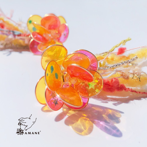 金魚花火 -  糖果黃 (糸 タッセルピアス) 1枚目の画像