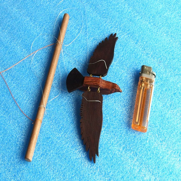 ミニ鳩                  　　 羽ばたき鳥　木製モビール　 5枚目の画像