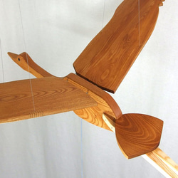 ツル（大）　羽ばたき鳥　木製モビール　 7枚目の画像