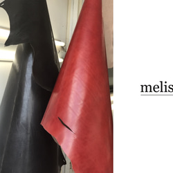 ラウンドジップ長財布 ーmelissaー 蜜蝋革 ピット製法ヌメ革 ブラック 財布 レザー 10枚目の画像