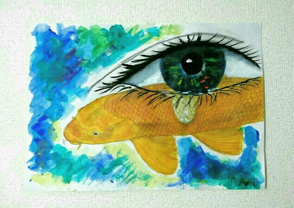 かわいいさかな　絵画 さかなの目 絵画 Arisa 通販 4488803｜Creema(クリーマ)