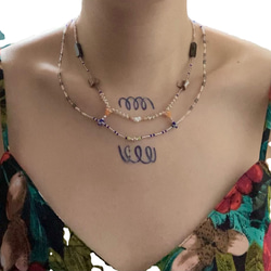 "se to N" 3way necklace ／ ビーズネックレス　ビーズアクセサリー　ブレスレット　韓国アクセ 2枚目の画像