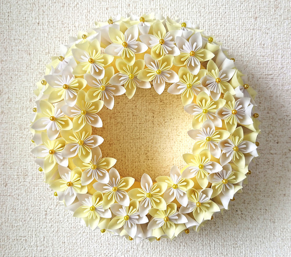 フラワー・リース u-kaOMMO OP 折紙フラワーリース～Lemon～ アートフラワー ヒロ 通販 7581470