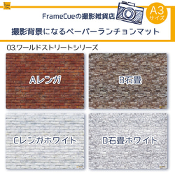 【お試し12柄セット】FrameCue 撮影用背景になるペーパーランチョンマット(12柄×各1枚）A3サイズ背景紙 9枚目の画像