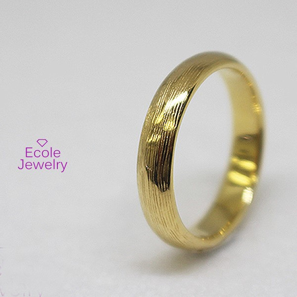 ナチュラル 甲丸リング K18ゴールドプレーティング 指輪・リング Ecole