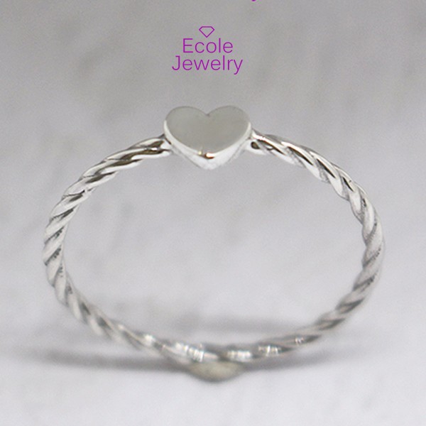 ロジウムプレーティングハート♥リング