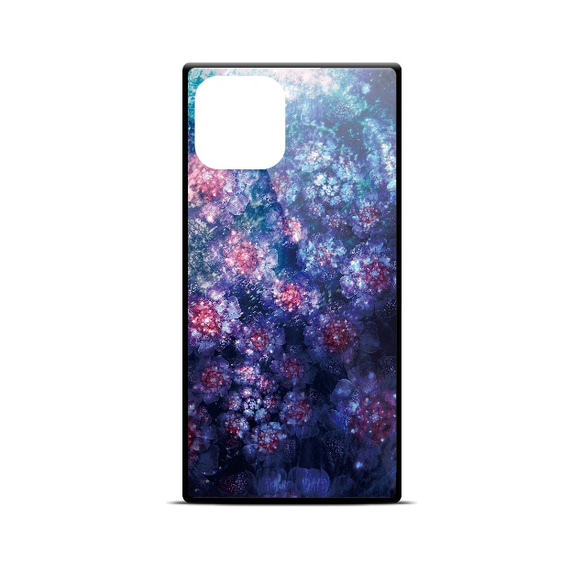 牡丹 - 和風 四角型 強化ガラスiPhoneケース / 22SS【iPhone全機種対応】 4枚目の画像