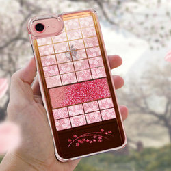 横額障子 桜編 - 和風 グリッターケース【iPhone全機種対応】 1枚目の画像