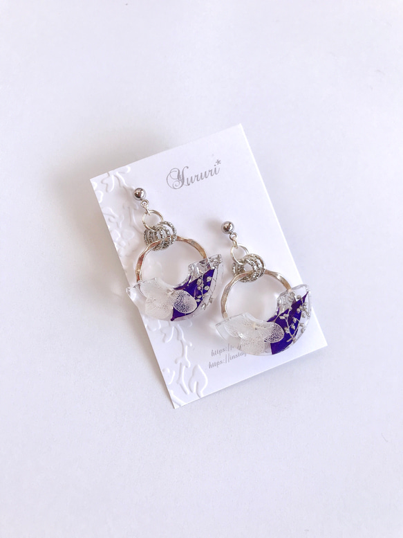 white&purple×silverピアス 3枚目の画像