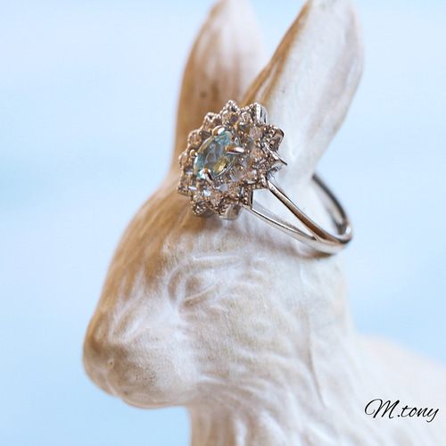 サンタマリア 大粒】天然アクアマリン 4.42ct 天然ダイヤモンド