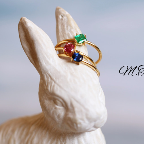 特集掲載～天然石ルビー&サファイア&エメラルド シンプル