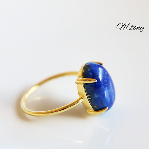天然石ラピスラズリ リング「絵画の宝石」6.44ct