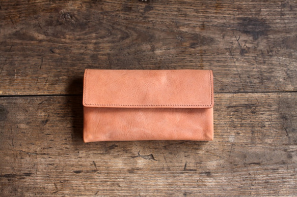 《受注製作》-souple style- long wallet salmon /長財布（サーモン） 1枚目の画像