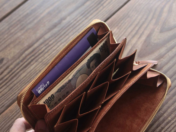 《受注製作》[alveare] round fastner long wallet 長財布 4枚目の画像