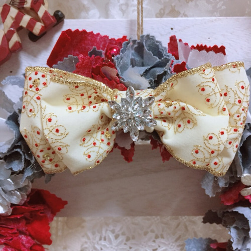 クリスマスリース 布リース リボン選べます✿ リース mira 通販