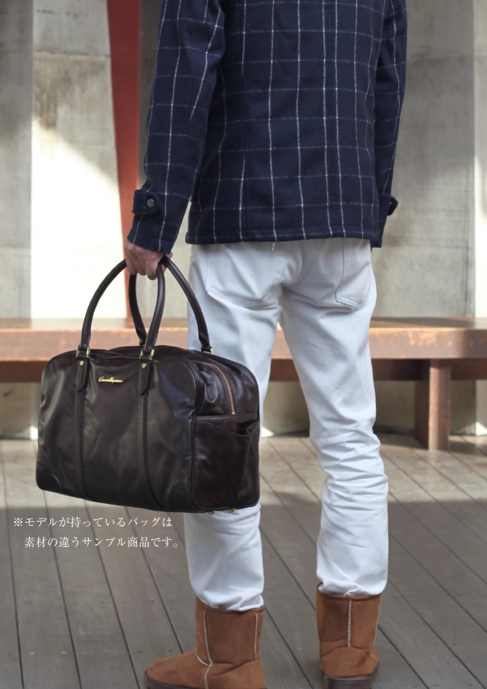 PVC　ミニ  ボストンバッグ　ブルー　防水　豊岡製