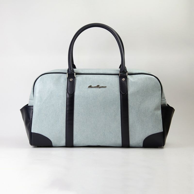 PVC　ミニ  ボストンバッグ　ブルー　防水　豊岡製