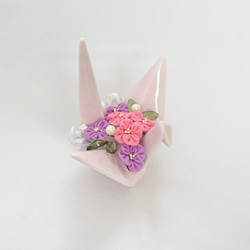 折り紙鶴  ライトピンク 3枚目の画像