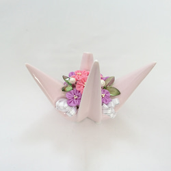 折り紙鶴  ライトピンク 5枚目の画像