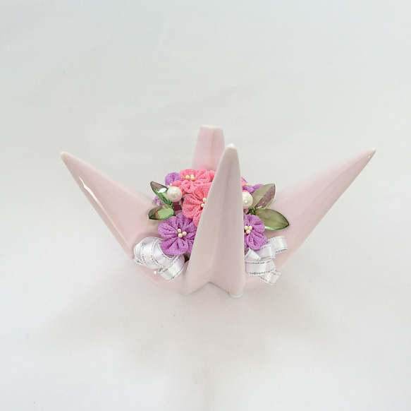 折り紙鶴  ライトピンク 5枚目の画像