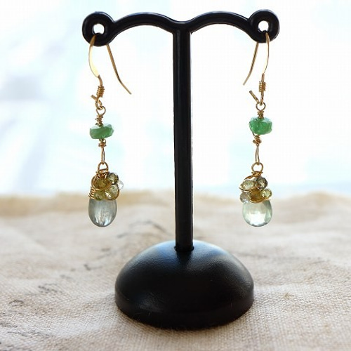 9月誕生石＊サファイア＊ツァボライト＊14kgfピアス＊no.494 ピアス  