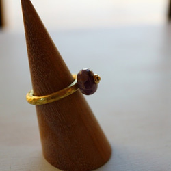 再再販＊ケープアメジスト＊レアストーン＊Brass Point Ring＊真鍮リング＊no.416 7枚目の画像