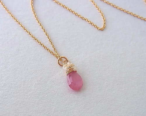 宝石エメラルドの1粒ネックレス*14kgf ネックレス・ペンダント