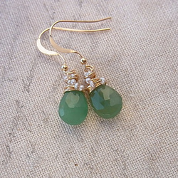 14kgf》天然石 プレシャス オパール ドロップ ピアス/イヤリング