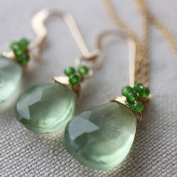 夏の福袋＊プレナイト＆クロムダイオプサイド＊Green Jewelry＊14kgfネックレス＆ピアス 1枚目の画像