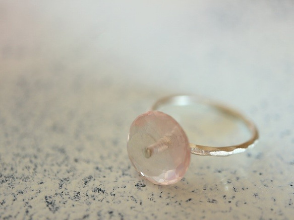 Silver Point Ring＊AAA　マダガスカル産ローズクォーツ＊スターリングシルバーリング＊no.292 2枚目の画像