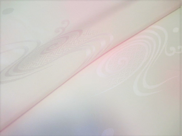 淺粉色迷離 Kanze 水紋純絲 Tango Chirimen Crest 設計 Jyuban 面料 [50 厘米 x 36 厘 第1張的照片