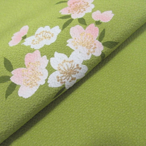 No.33 正絹反物　丹後ちりめん　地色濃い茶えんじ　花々　豪華 1枚までメール便発送OK】絞り風 帯揚げ 正絹 丹後ちりめん 高級