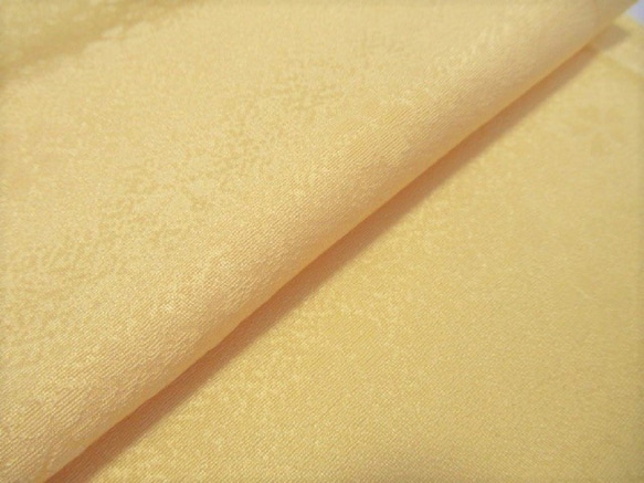 薄黄色 桜模様 正絹 丹後ちりめん 八掛生地 No.158-2 おくみ部分【90cm