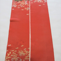 紅褐色金銀色 松竹梅紋 純絲紋飾 丹氏丹後旗面 No.82-4 Furisode part [225cm×19cm] Unrav 第2張的照片