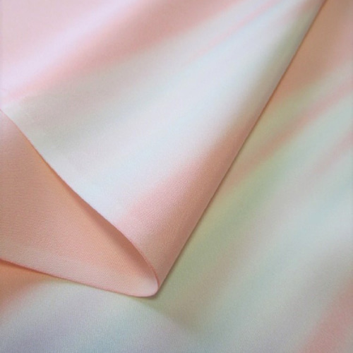 淡い朱色ぼかし 霞模様 ラベンダー染め 正絹 丹後ちりめん 襦袢地