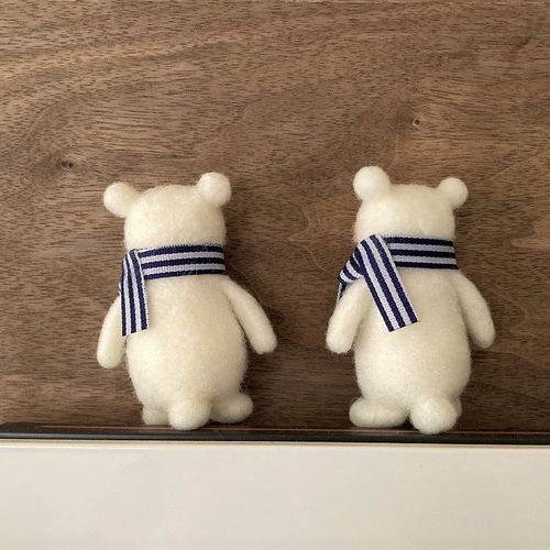 【確認用】ダークチョコ色のくまさん✽羊毛フェルト KUMAWN/クマウン・スタンディング』6カラー展開・可愛い ・癒し