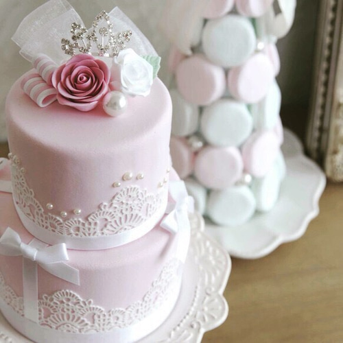 ティアラ付き大人可愛いクレイケーキ ウェルカムボード juju clay cake