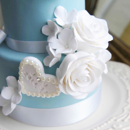 小花と薔薇のクレイケーキ