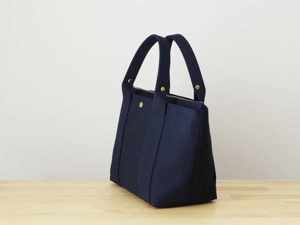 ★☆sale☆★　bag in bag 付き帆布トートＭ（ダークネイビー) 3枚目の画像