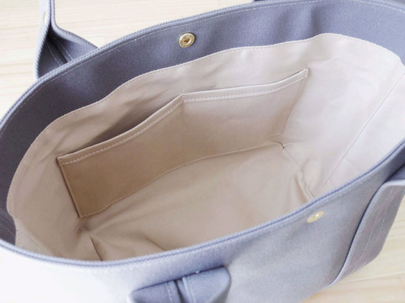 【受注製作】bag in bag 付き帆布トート（グレー) 5枚目の画像