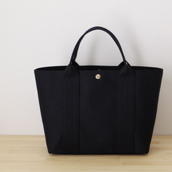 【受注製作】bag in bag 付き帆布トートＬ（ブラック) 2枚目の画像