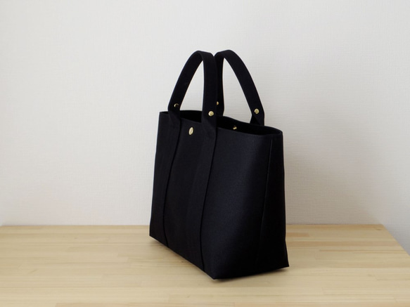 【受注製作】bag in bag 付き帆布トートＬ（ブラック) 3枚目の画像