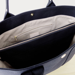 【受注製作】bag in bag 付き帆布トートＬ（ブラック) 6枚目の画像