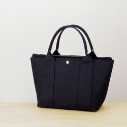 【受注製作】bag in bag 付き帆布トートＭ（ブラック) 3枚目の画像