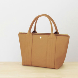 【受注製作】bag in bag 付き帆布トートＭ（キャメル) 3枚目の画像