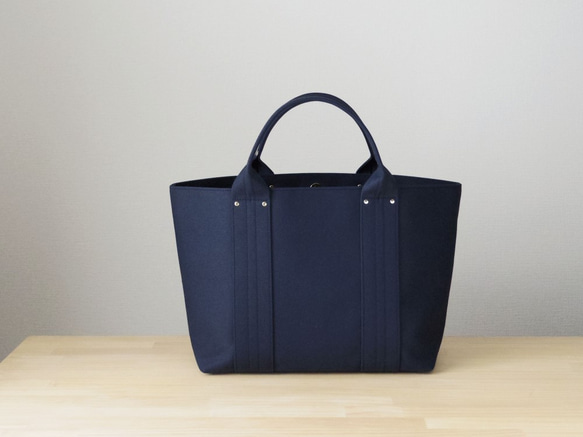 【受注製作】bag in bag 付き帆布トートＬ（ダークネイビー） 3枚目の画像