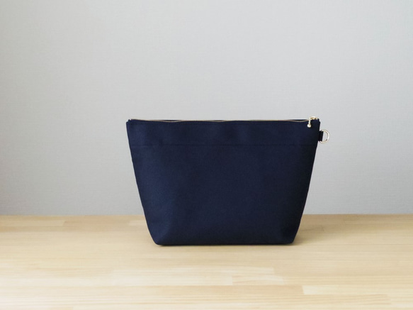 【受注製作】bag in bag 付き帆布トートＬ（ダークネイビー） 5枚目の画像