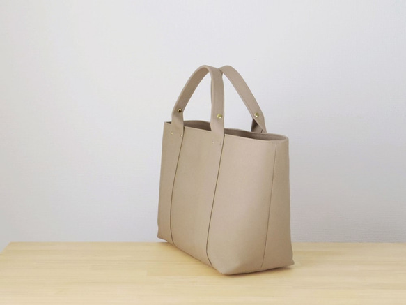 【受注製作】bag in bag 付き帆布トートＬ（ベージュ） 5枚目の画像